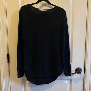 Mansted 100% Eco Cotton Lightweight Navy Sweater Pocket Detail Women's S